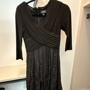 Adrianna Papell Black Fit and Flare Cocktail Dress